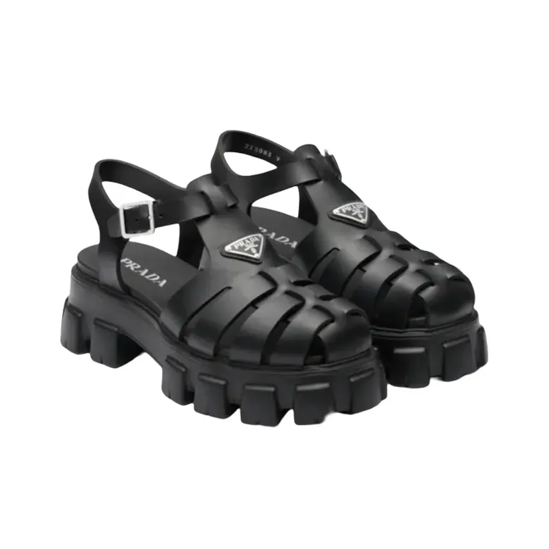 PRADA Triangle-logo Fisherman Sandals-1
