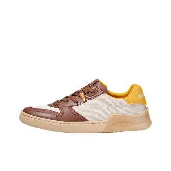 COACH CitySole CITYSOLE COURT Low Top Stylish Skateboarding Shoes Men's Brown Yellow White