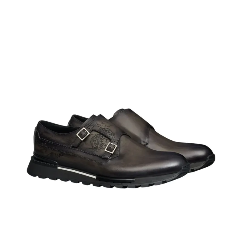 BERLUTI Fast Track Durable Breathable Low-Top Casual Shoes Men's Black-2