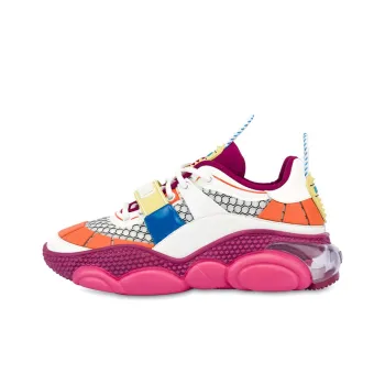 MOSCHINO Teddy Chunky Sneakers Women's Low Top White/Purple/Pink