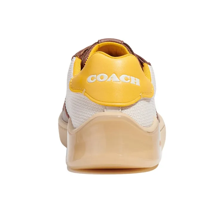 COACH CitySole CITYSOLE COURT Low Top Stylish Skateboarding Shoes Men's Brown Yellow White-4