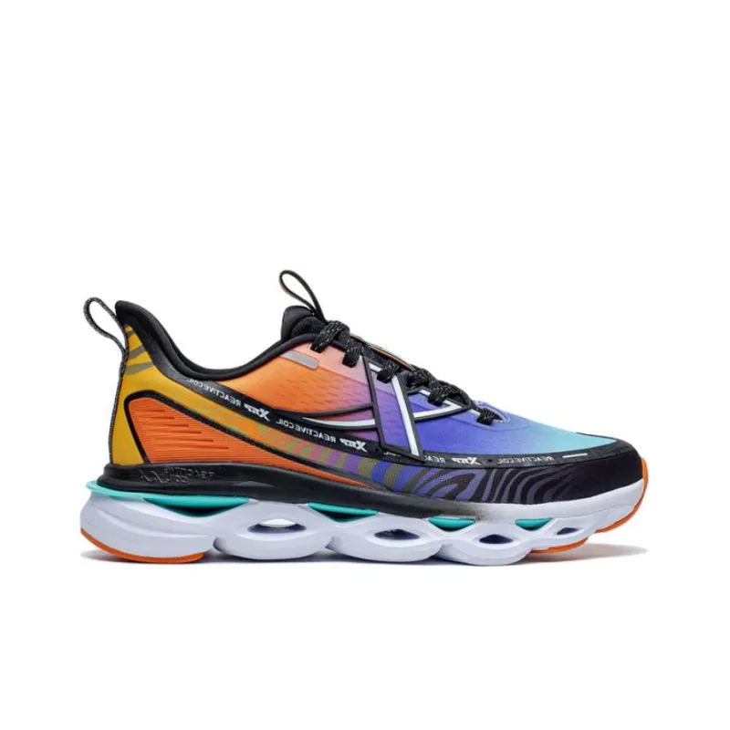 XTEP Cushioning Anti-Slip Wear-Resistant Breathability Low-Top Running Shoes Men's Green Orange Black RotPRO-1
