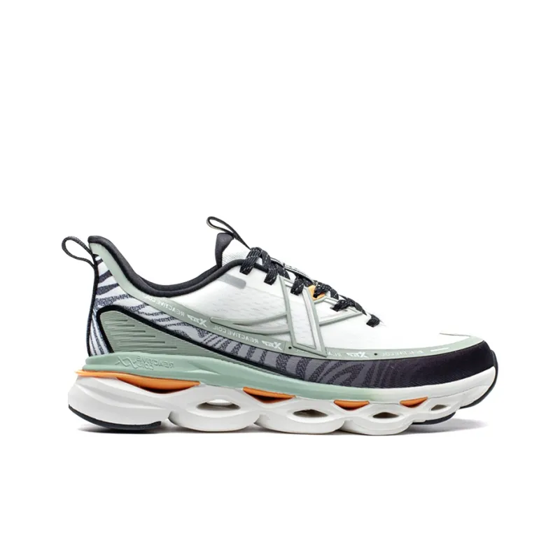 XTEP Shock Absorbing Spins 10.0 Pro Running Shoes Men Low-Top Sail White/Gray Pea Green-1