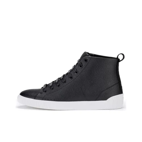 HUGO BOSS Skateboard Shoes Women's High-Top Black