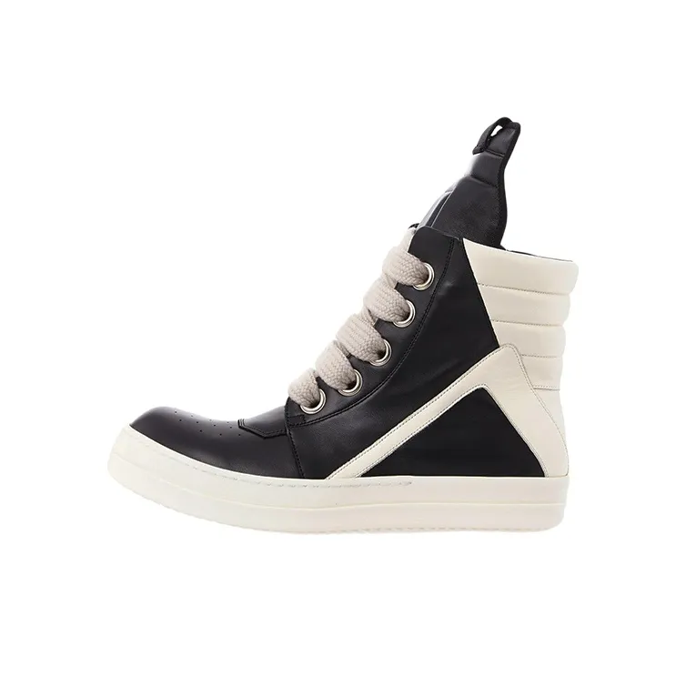 RICK OWENS/RO Fogachine High Top Stylish Skateboarding Shoes Women's Black-0