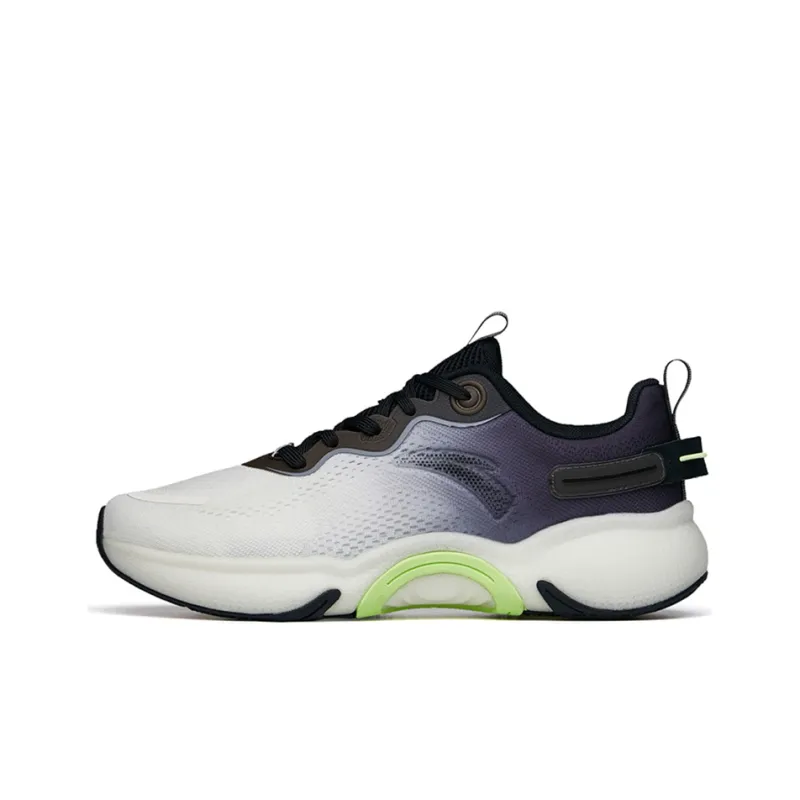 Anta Cushioned Slip-Resistant Abrasion-Resistant Low-Top Running Shoes Men's White Black-0