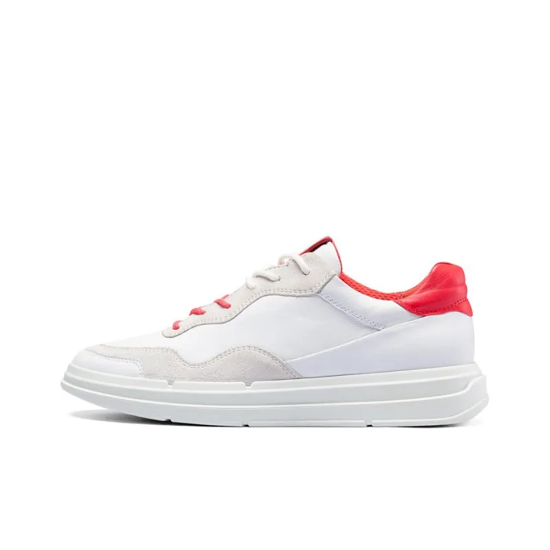 Ecco Softly Cool X Stylish Skateboarding Shoes Women's Gray Red-0