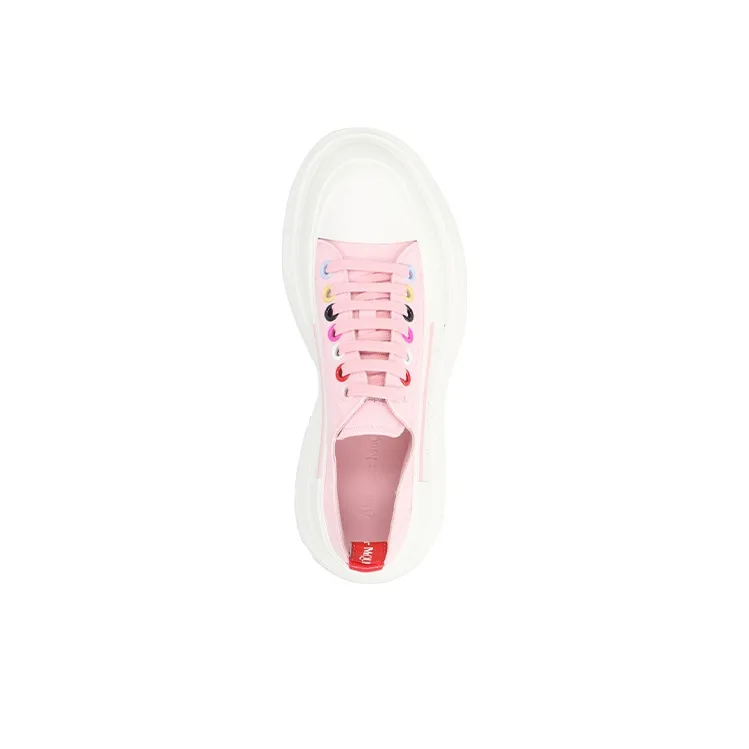 Alexander McQueen Tread Slick Low Lace Up 'Pink Multicolor' Women's-3