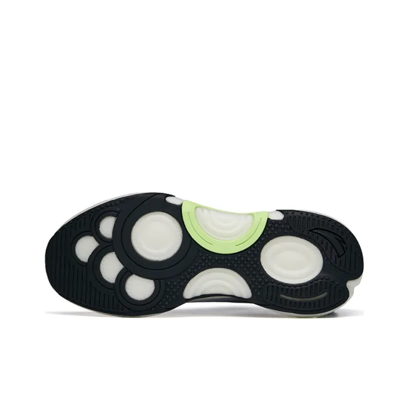 Anta Cushioned Slip-Resistant Abrasion-Resistant Low-Top Running Shoes Men's White Black-4