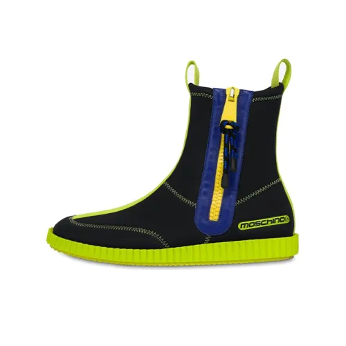 MOSCHINO Casual Shoes Men High-Top Black/Green