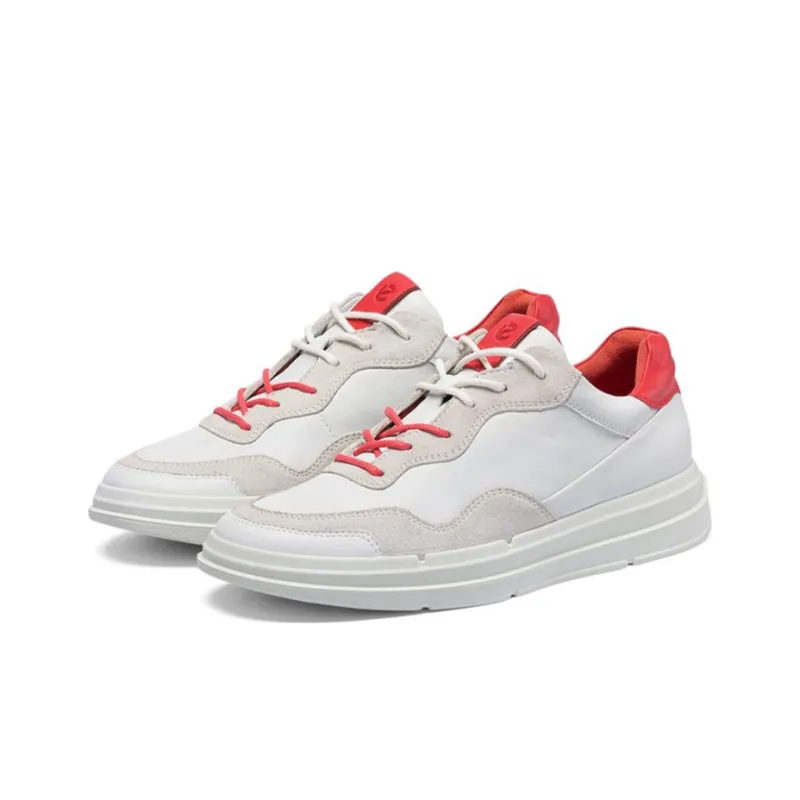 Ecco Softly Cool X Stylish Skateboarding Shoes Women's Gray Red-3