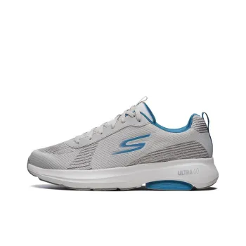 Skechers GO RUN Vis Teck Cushioning Anti-Slip And Wear-Resistant Low-Top Casual Shoes Men's Gray Blue