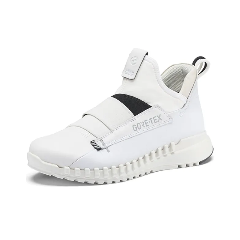 Ecco Cool Flying Cushioned Wear Resistant Coverage High Top Casual Shoes Women's White-1