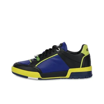 MOSCHINO Streetball Low Top Stylish Skateboarding Shoes Men's Blue Black Yellow