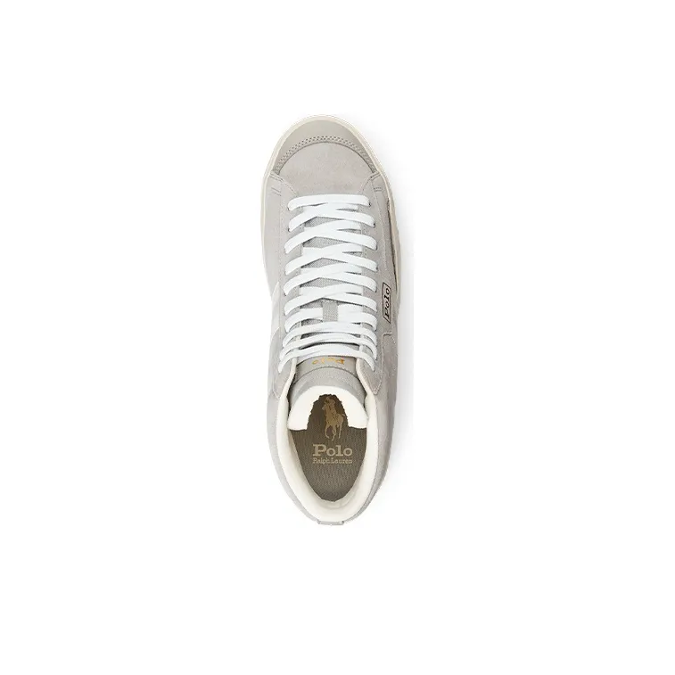 Polo Ralph Lauren Gervin Mid-Top Skateboard Shoes Men's Gray-3