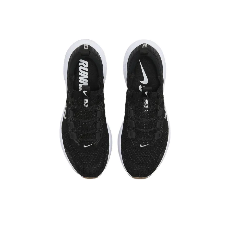 Nike React Escape Run Flyknit 'Black White' Women's-3
