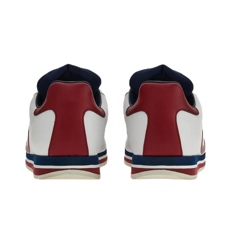 FERRAGAMO GANCINI Shock Absorbers Slip Resistant, Abrasion Resistant, Breathable Low Top Casual Shoes Men's White Red-3