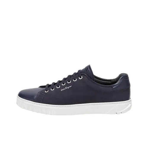 FERRAGAMO Low Top Stylish Skateboarding Shoes Men's Blue