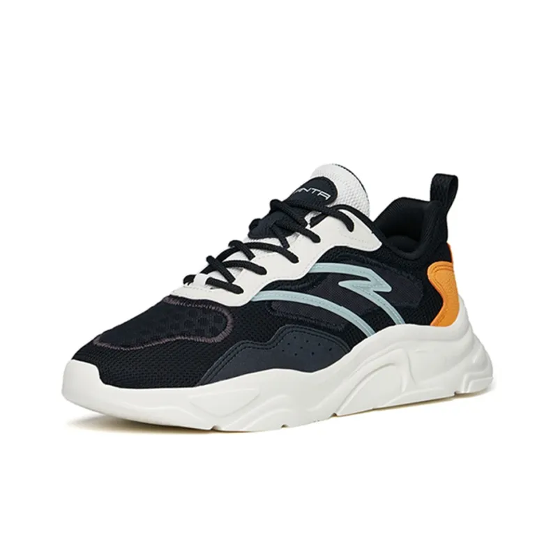 Anta Life Collection Cushioned Slip Resistant Abrasion Resistant Breathable Low Top Casual Shoes Men's Black-2