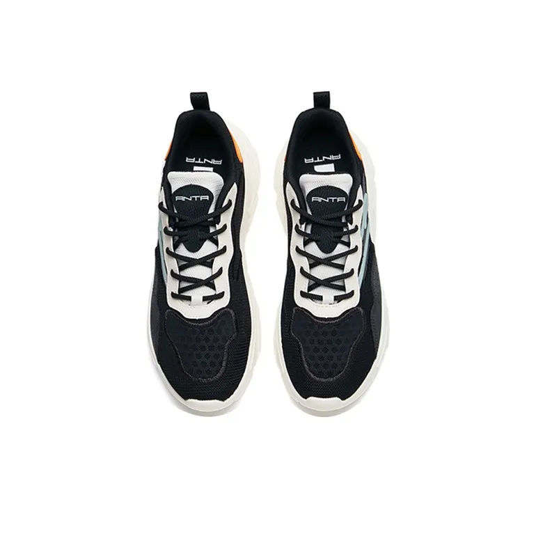 Anta Life Collection Cushioned Slip Resistant Abrasion Resistant Breathable Low Top Casual Shoes Men's Black-3