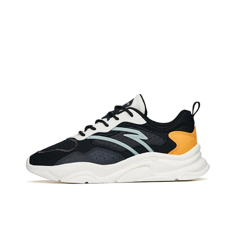 Anta Life Collection Cushioned Slip Resistant Abrasion Resistant Breathable Low Top Casual Shoes Men's Black-0