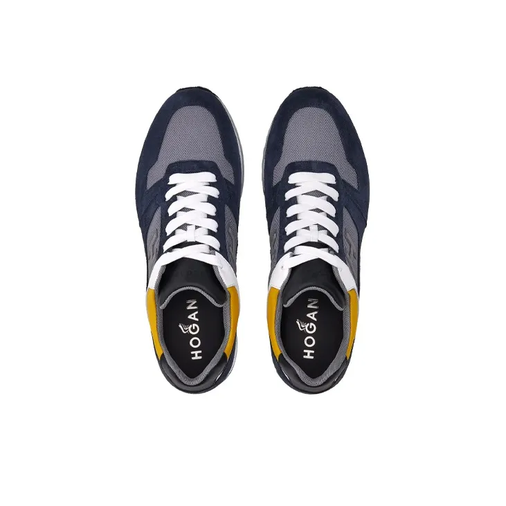 HOGAN H321 Abrasion Resistant Low Top Casual Shoes Men's Blue-4