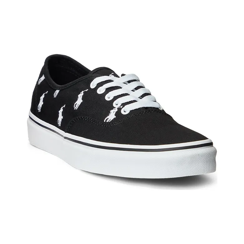 Polo Ralph Lauren Keaton Allover Pony Low Top Skateboard Shoes Men's Black-2