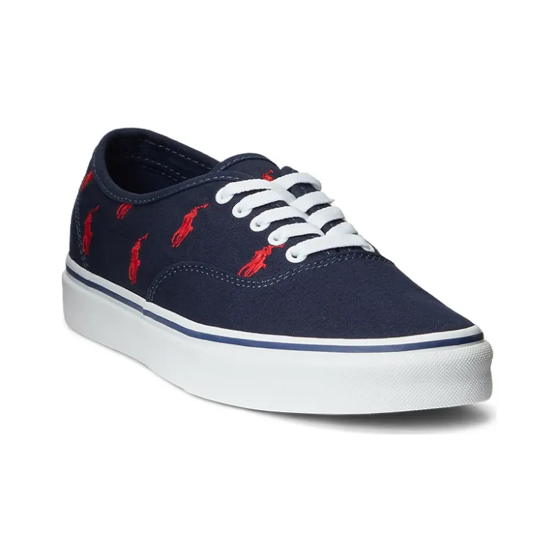 Polo Ralph Lauren Keaton Allover Pony Low-Top Skateboard Shoes Men's Blue-2