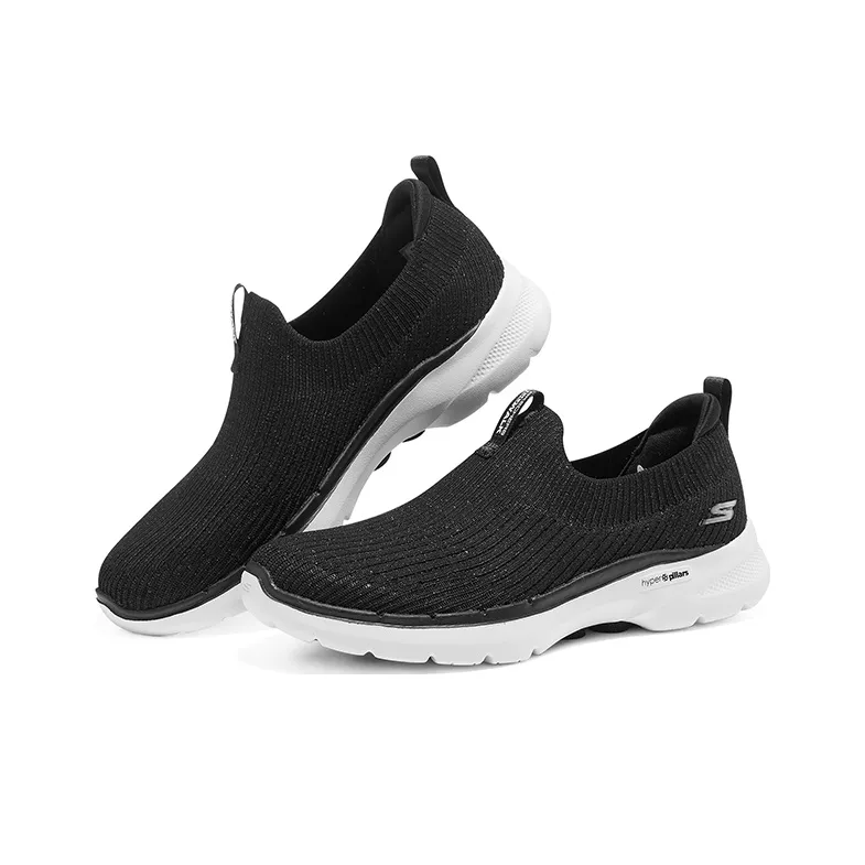 Skechers Go Walk 6 Abrasion Resistant Low Top Casual Shoes Women's Black-3