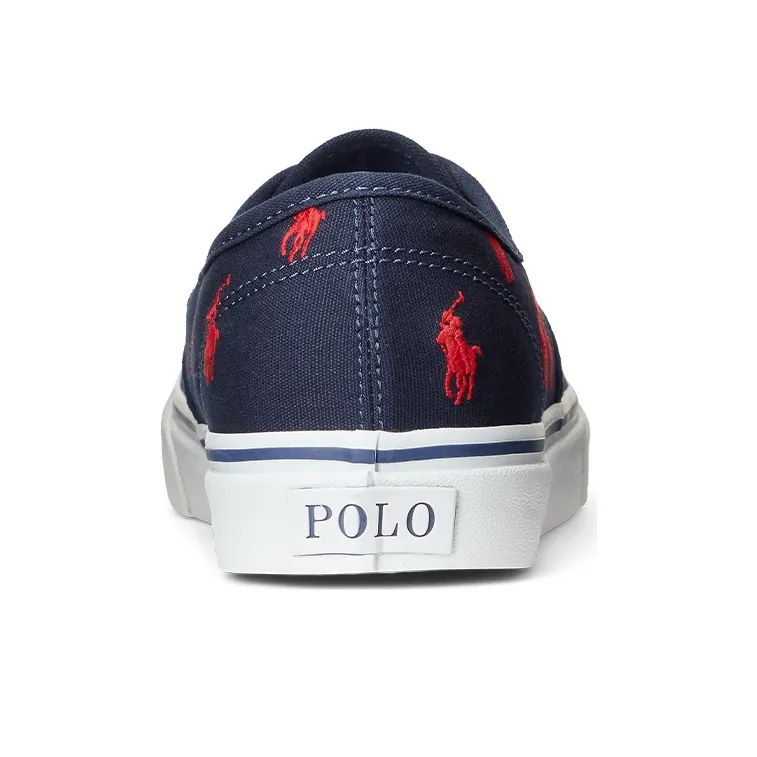 Polo Ralph Lauren Keaton Allover Pony Low-Top Skateboard Shoes Men's Blue-4