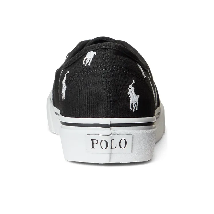 Polo Ralph Lauren Keaton Allover Pony Low Top Skateboard Shoes Men's Black-4