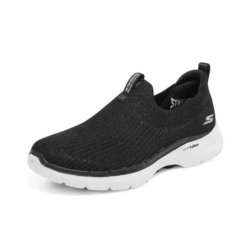 Skechers Go Walk 6 Abrasion Resistant Low Top Casual Shoes Women's Black-2