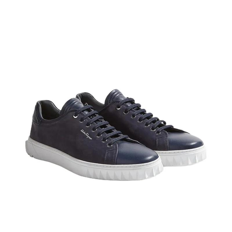 FERRAGAMO Low Top Stylish Skateboarding Shoes Men's Blue-2