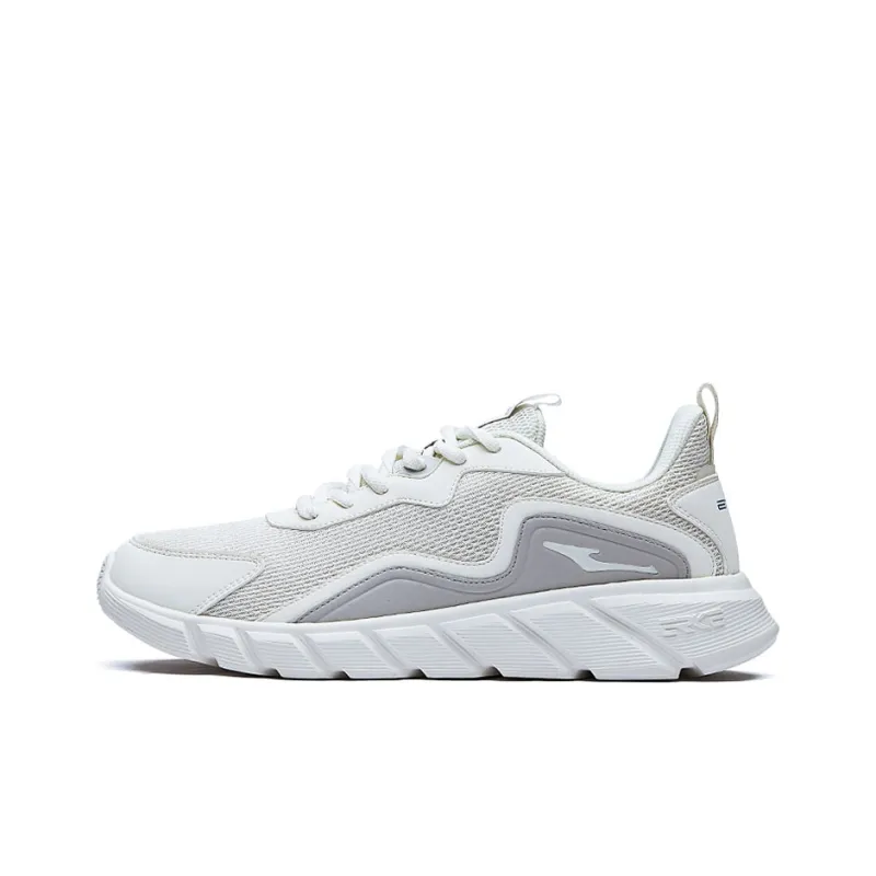 Erke Lightweight And Wear resistant Low Top Running Shoes Men's White Gray-0