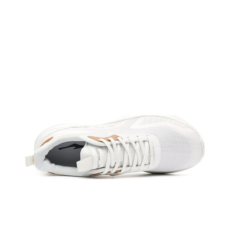 Erke Breathable Lightweight And Wear Resistant Low Top Running Shoes Men's White Brown-2