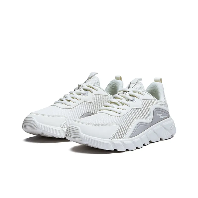 Erke Lightweight And Wear resistant Low Top Running Shoes Men's White Gray-1
