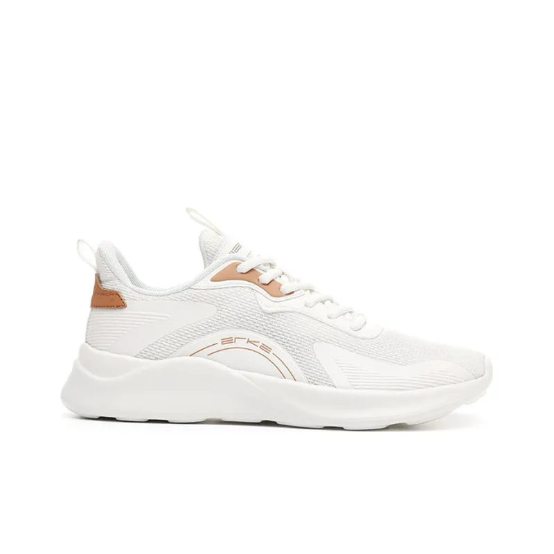 Erke Breathable Lightweight And Wear Resistant Low Top Running Shoes Men's White Brown-1
