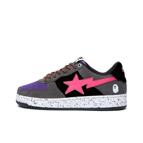 A BATHING APE Bape Sta Black Grey Pink Suede