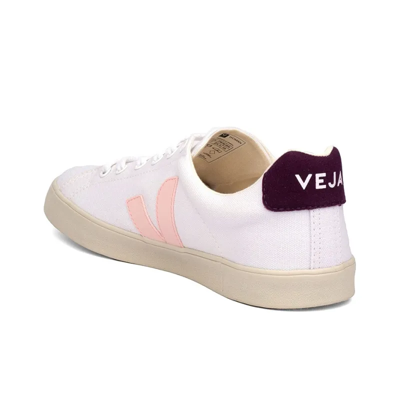 VEJA Esplar Canvas Shoes Unisex Low-Top White/Pink/Purple-2
