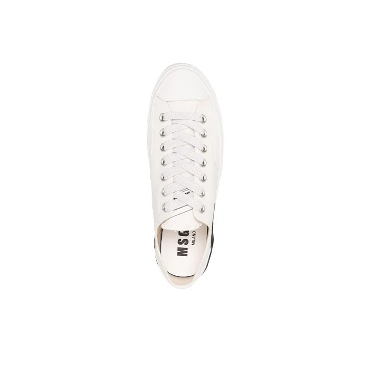 MSGM Low-Top Stylish Skateboarding Shoes Men's Black White-3