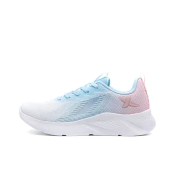 XTEP Cushioned Anti Slip Wear Resistant Breathable Lightweight Low Top Running Shoes Women's Pink Blue Gray