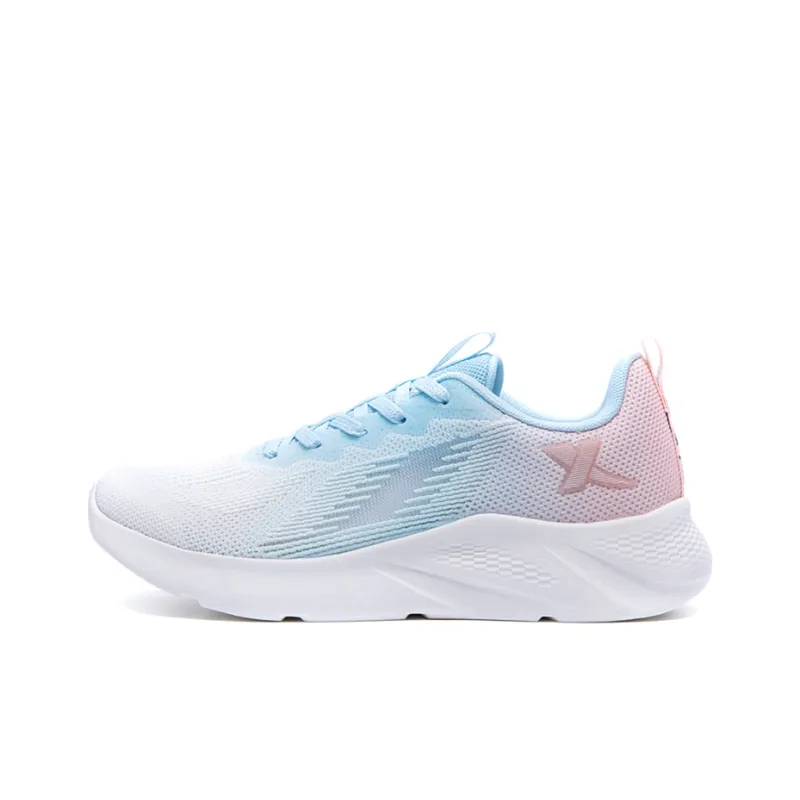 XTEP Cushioned Anti Slip Wear Resistant Breathable Lightweight Low Top Running Shoes Women's Pink Blue Gray-0