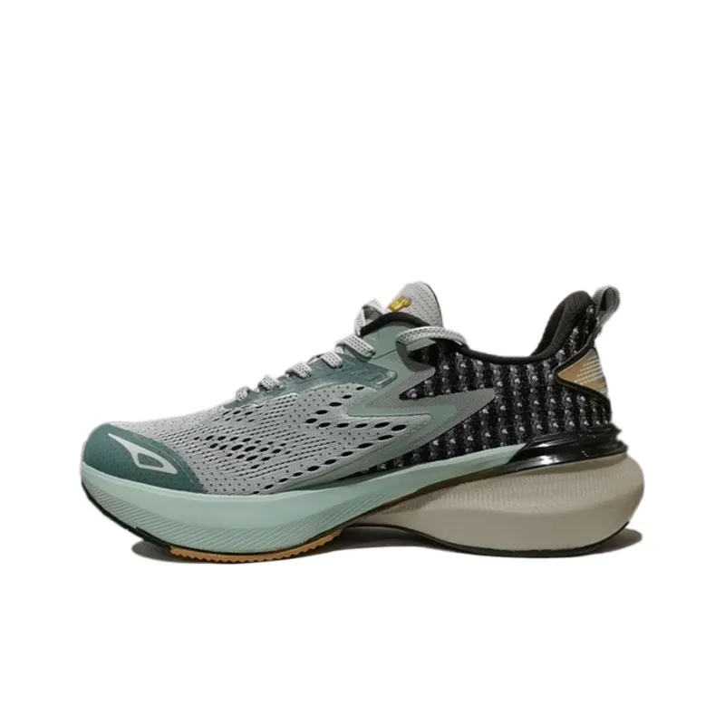 361° Low-Top Running Shoes Men's Gray Green Knitted Fabric-0