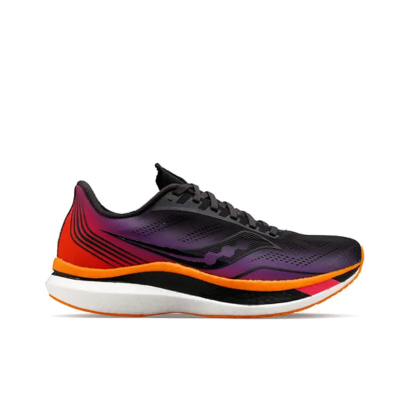 Saucony Endorphin Pro Pro Breathable Low-Top Running Shoes Women's Black Purple Red-1