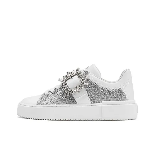 Stuart Weitzman Skateboard Shoes Women's Low-Top Silver