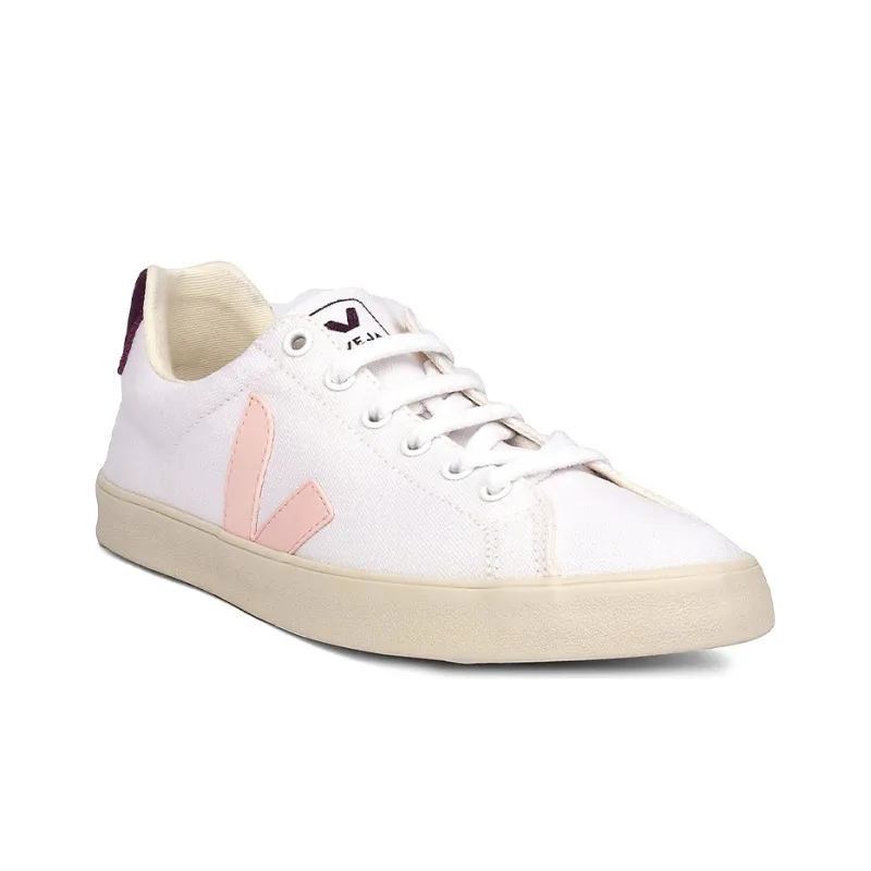 VEJA Esplar Canvas Shoes Unisex Low-Top White/Pink/Purple-1