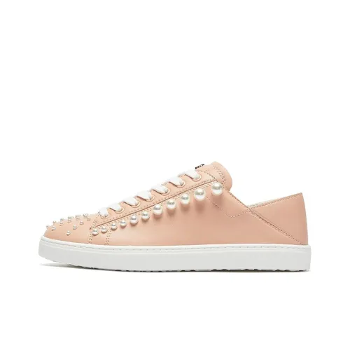 Stuart Weitzman Skateboard Shoes Women's Low-Top Nude Pink