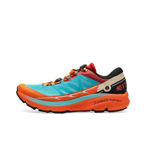 KAILAS FUGA Hiking / Trekking Shoes Men Low-Top Azure Sea Blue/Fire Orange Red