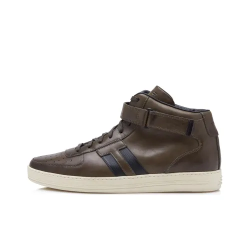 TOM FORD Skateboard Shoes Men Mid-Top Tan