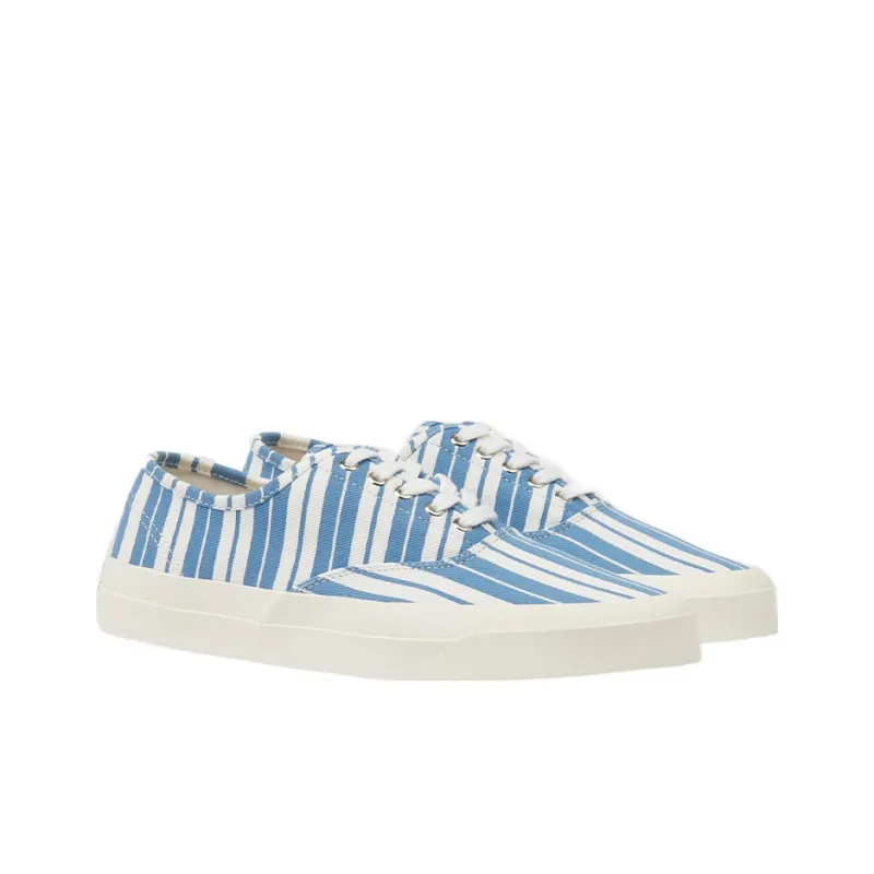 Maison Kitsune Canvas Shoes Unisex Low Top White Blue-1